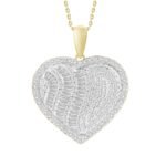 LADIES PENDANT 1/2 CT ROUND/BAGUETTE DIAMOND 10K YELLOW GOLD