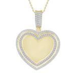 LADIES PENDANT 7/8 CT ROUND/BAGUETTE DIAMOND 10K YELLOW GOLD