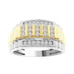 MEN'S RING 1/2 CT ROUND DIAMOND 10K TT WHITE & YELLOW GOLD