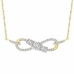 LADIES NECKLACE 1/4 CT ROUND DIAMOND 10K YELLOW GOLD