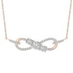 LADIES NECKLACE 1/4 CT ROUND DIAMOND 10K ROSE GOLD
