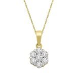 LADIES PENDANT 1/3 CT ROUND DIAMOND 14K YELLOW GOLD