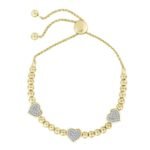 LADIES BRACELET 1/6 CT ROUND DIAMOND SILVER YELLOW PLATED
