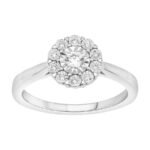 LADIES  RING 1/6 CT ROUND DIAMOND 10K WHITE GOLD