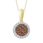 LADIES PENDANT 1/4 CT ROUND DIAMOND 10K YELLOW GOLD