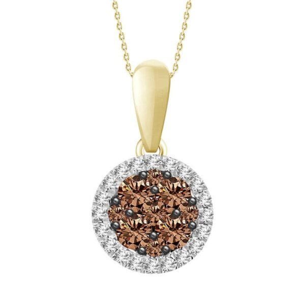 LADIES PENDANT 1/4 CT ROUND DIAMOND 10K YELLOW GOLD