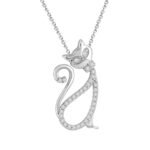 LADIES PENDANT 1/6 CT ROUND DIAMOND 10K WHITE GOLD