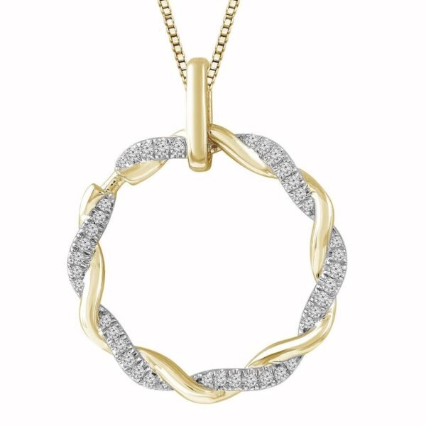 LADIES PENDANT 1/5 CT ROUND DIAMOND 10K YELLOW GOLD