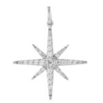 LADIES PENDANT 1/6 CT ROUND DIAMOND 10K WHITE GOLD