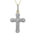 MEN'S CHARM 2 CT ROUND DIAMOND 10K YELLOW GOLD