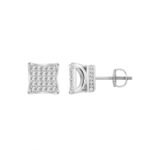 MEN'S EARRING 1/6 CT ROUND DIAMOND 10K WHITE GOLD