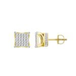 MEN'S EARRING 1/6 CT ROUND DIAMOND 10K YELLOW GOLD