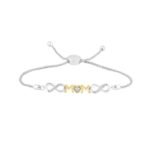 LADIES DIAMOND BRACELETS 1/15 CT ROUND DIAMOND SILVER