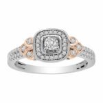 LADIES ENGAGEMENT RING 1/4 CT ROUND DIAMOND 10K WHITE/ROSE GOLD