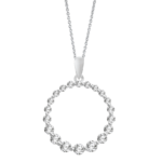 LADIES PENDANT WITH CHAIN 3/4 CT ROUND DIAMOND 14K WHITE GOLD