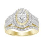 LADIES RING 1 CT ROUND/BAGUETTE DIAMOND 10K YELLOW GOLD