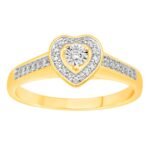 LADIES RING 1/15 CT ROUND DIAMOND 10K YELLOW GOLD