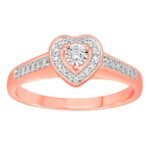 LADIES RING 1/15 CT ROUND DIAMOND 10K ROSE GOLD