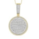 MEN'S CHARM 1 CT ROUND/BAGUETTE DIAMOND 10K YELLOW GOLD