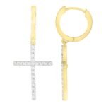 MEN'S HOOPS 1/4 CT ROUND DIAMOND 10KT YELLOW GOLD