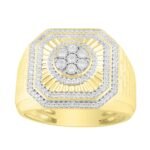 MEN'S RING 1/2 CT ROUND DIAMOND 10K YELLOW GOLD