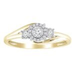 LADIES ENGAGEMENT RING 1/6 CT ROUND DIAMOND 10K YELLOW GOLD