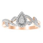 LADIES RING 1/4 CT ROUND DIAMOND 10K ROSE GOLD