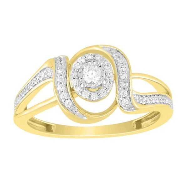 LADIES RING 1/5 CT ROUND DIAMOND 10K WHITE/YELLOW GOLD