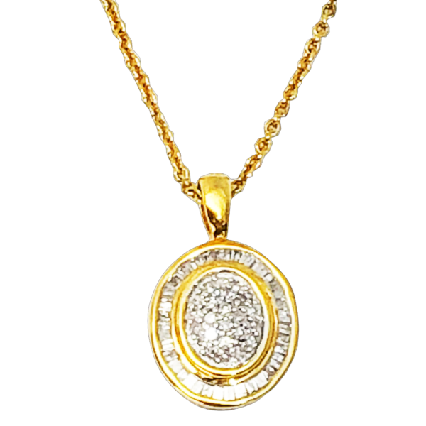 SS-Y (14K P) 0.25CT RD/BGT DIA PNDT + CHAIN