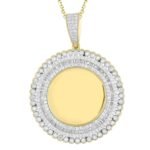 MEN'S CHARM 2 1/4 CT ROUND/BAGUETTE DIAMOND 10K YELLOW GOLD