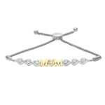 LADIES BRACELET 1/20 CT ROUND DIAMOND SILVER WHITE/YELLOW