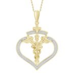 MEN'S CHARM 1/10 CT ROUND DIAMOND 10K YELLOW GOLD