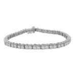 LADIES BRACELET 1 CT ROUND DIAMOND 10K WHITE GOLD
