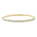 LADIES BRACELET 1 CT ROUND DIAMOND 10K WHITE GOLD