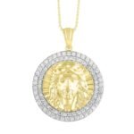 MEN'S CHARM 1 CT ROUND DIAMOND 10K YELLOW GOLD