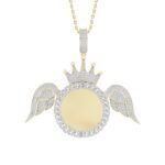 MEN'S CHARM 1 1/2 CT ROUND/BAGUETTE DIAMOND 10K YELLOW GOLD