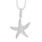 LADIES PENDANT 1/10 ROUND DIAMOND 10K WHITE GOLD