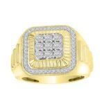 MEN'S RING 1/2 CT ROUND DIAMOND 10K YELLOW GOLD