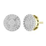 MEN'S EARRING 1/2 CT ROUND/BAGUETTE DIAMOND 10K YELLOW GOLD