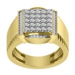 MEN'S RING 1/2 CT ROUND DIAMOND 10K YELLOW GOLD