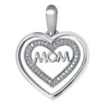 LADIES PENDANT 1/10 ROUND DIAMOND 10K WHITE GOLD