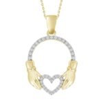 LADIES PENDANT 1/10 ROUND DIAMOND 10K YELLOW GOLD
