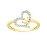 LADIES RING 1/10 CT ROUND DIAMOND 10K YELLOW GOLD