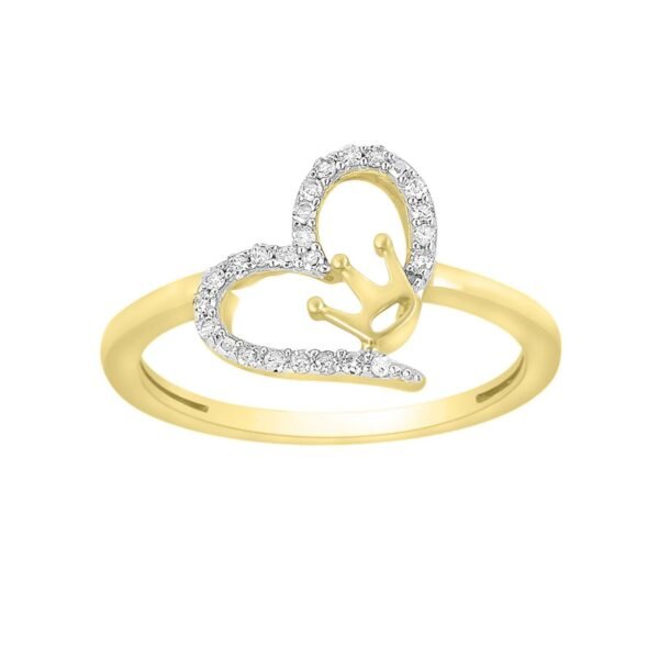 LADIES RING 1/10 CT ROUND DIAMOND 10K YELLOW GOLD