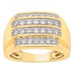 MEN'S RING 1 CT ROUND DIAMOND 10K YELLOW GOLD