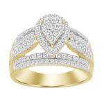 LADIES RING 1 CT ROUND DIAMOND 10K YELLOW GOLD