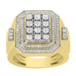 MEN'S RING 1 CT ROUND DIAMOND 10K YELLOW GOLD