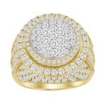 MEN'S RING 5 3/4 CT ROUND DIAMOND 10K YELLOW GOLD