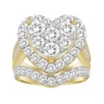LADIES RING 5 CT ROUND/BAGUETTE DIAMOND 10K YELLOW GOLD