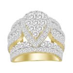 LADIES RING 5 CT ROUND DIAMOND 10K YELLOW GOLD